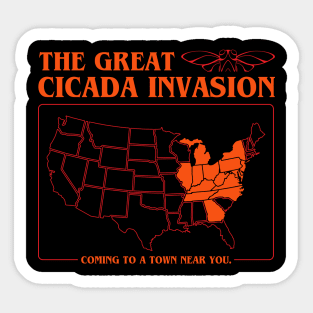 Cicada Invasion Coming to These States in US Map Cool graphic Sticker